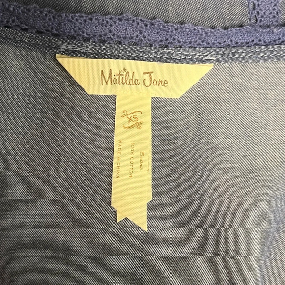 Matilda Jane Lightweight Denim Navy Cardigan Blouse - Picture 6 of 6